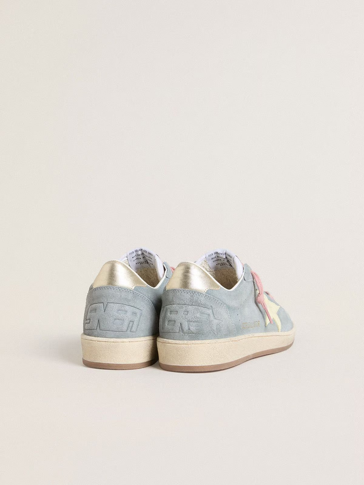 Ball Star pour femme en daim bleu layette avec étoile en cuir couleur crème